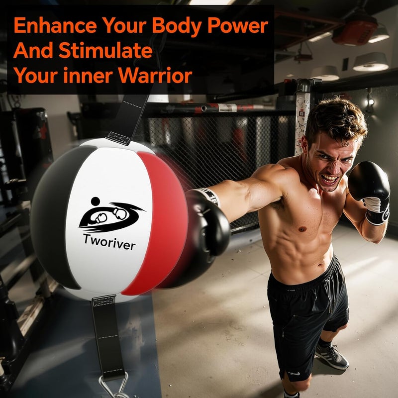 SANJOIN Double End Bag Boxing, Adjustable Cords Punching Bag Boxing Ball Speed Reflex Bags, Home Gym Punching Training Equipment Set for Reaction Agility Hand Eye Coordination, Good for Adults & Kids - Image 2